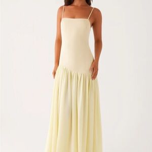 Asteria Peppermayo Light Yellow Maxi Dress SZ 2 NWT